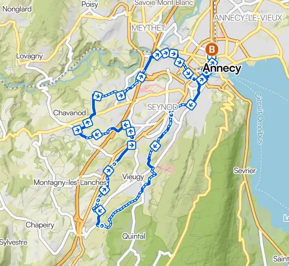Carte Gravel Caviar - itinéraire gravel Annecy